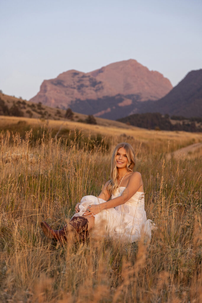 Senior photos near Bozeman Montana in outdoor mountain setting