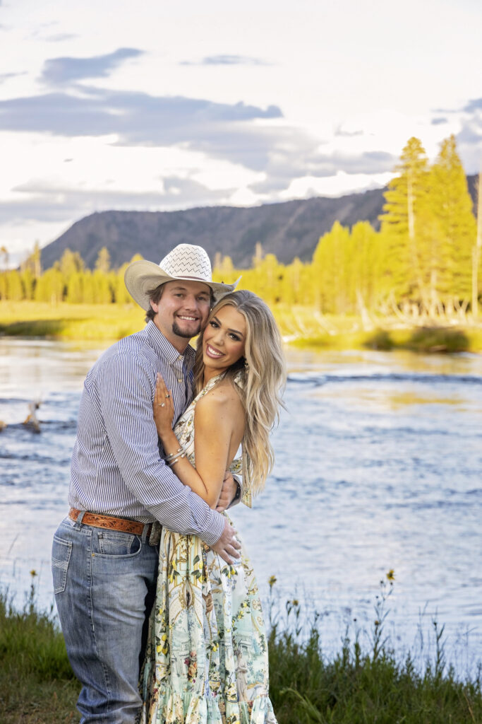 Sunset engagement session in Yellowstone
