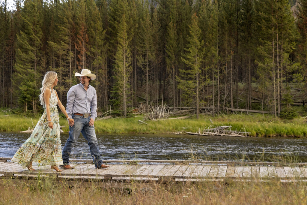 Yellowstone engagement photos after surprise proposal